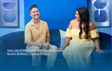 Real ZAVZPRET® patients (from left to right): Burton Buffaloe, Carlene Forbes.