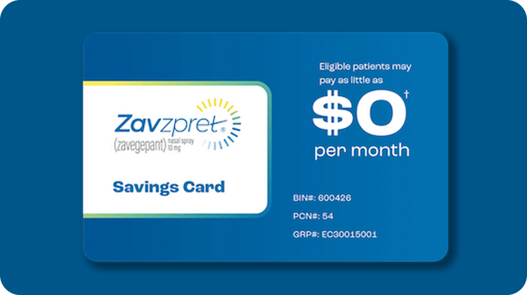 ZAVZPRET (zavegepant) nasal spray 10mg copay savings card